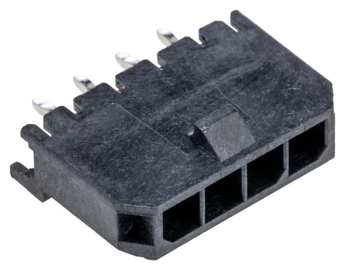 Molex Micro-Fit 3.0 Series Vertical Through Hole PCB Header, 4 Contact(s), 3 mm Pitch, 1 Row, Shrouded