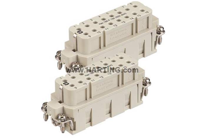 HARTING Heavy Duty Power Connector Insert, 16 A, Han A Series Female, 16 Contacts
