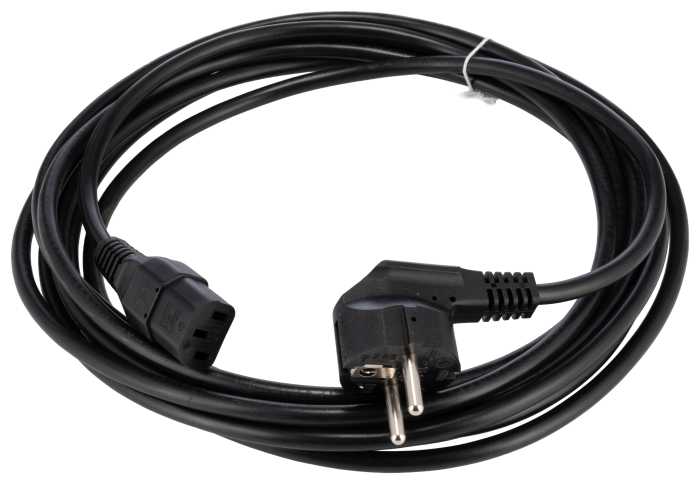 Câble d'alimentation RS PRO, 5 m, Noir, Connecteur CEI C13, Droit vers CEE 7 Chlorure de polyvinyle / 25V