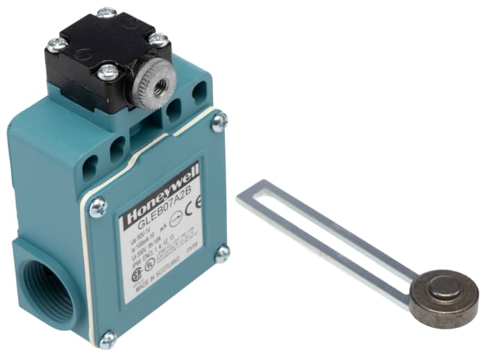 Interruptor de final de carrera con Palanca con roldana ajustable Honeywell GLE, IP40 1 NA/1 NC Zinc Presofundido