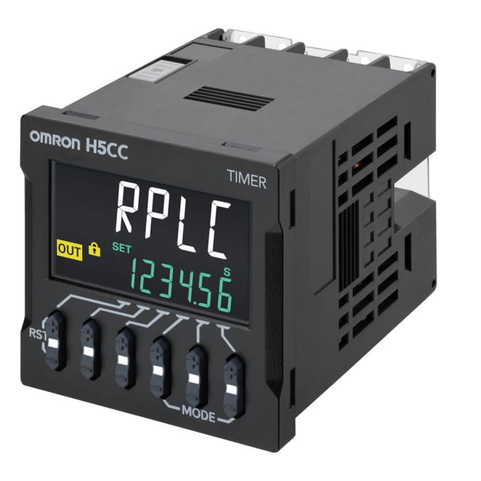 Omron H5CC Series Flush Timer Relay, 1-Contact, 12 to 48 V dc 12V ac, 48 V ac, 0.001 s to 999999h h, 2-Function, SPDT