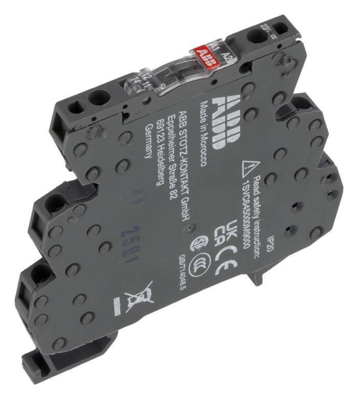ABB R600 Series Interface Relay, DIN Rail, 230V ac/dc Coil, SPDT, 3.5mA
