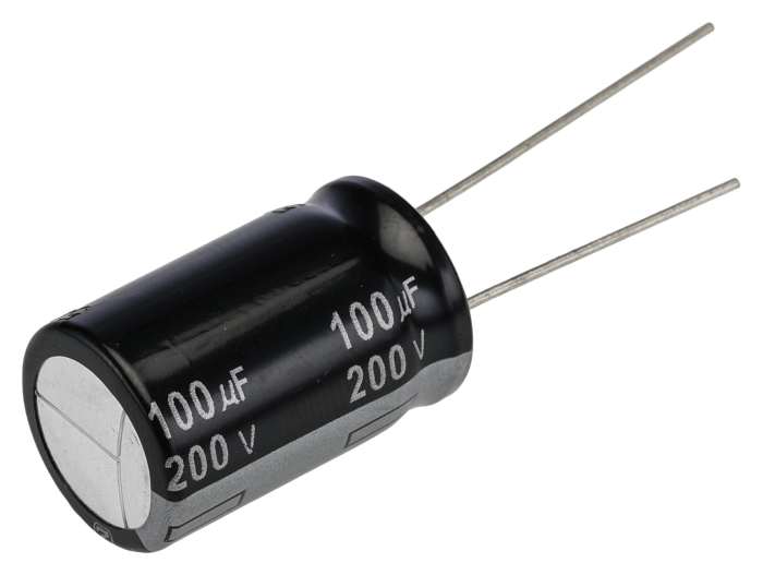 Panasonic 100 μF Capacitor 200 V dc, Radial, Through Hole - ECA2DHG101 Radial Lead