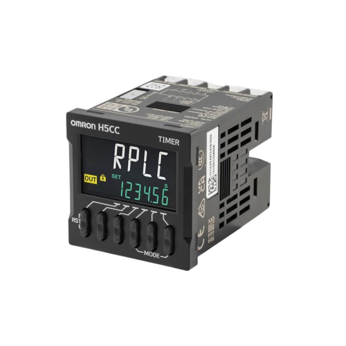 Omron H5CC Series Flush Timer Relay, 1-Contact, 100 to 240 V dc 100V ac, 240 V ac, 0.001 s to 999999h h, 2-Function,