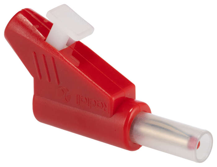 Radiall Red Male Banana Plug, 4 mm Connector, 750V ac, 30A, Nickel, Tin Plating