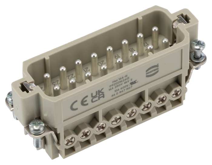 HARTING RF Terminator, 16 A, Han A Series Male, 16 Contacts