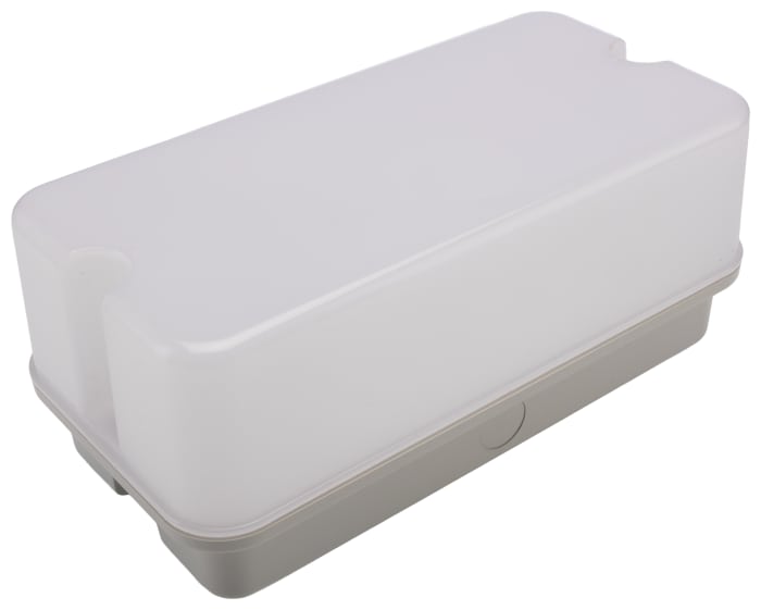 RS PRO Rectangular Rectangular LED Bulkhead Light, 8 W, 100V ac, 277 V ac Lamp Supplied, IP65, RS PRO
