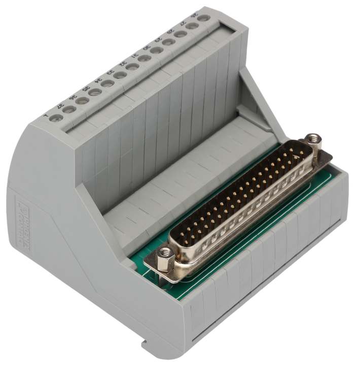 Phoenix Contact VIP-3 Series 37-Contact Male Interface Module, D-Sub Connector, DIN Rail, 2A