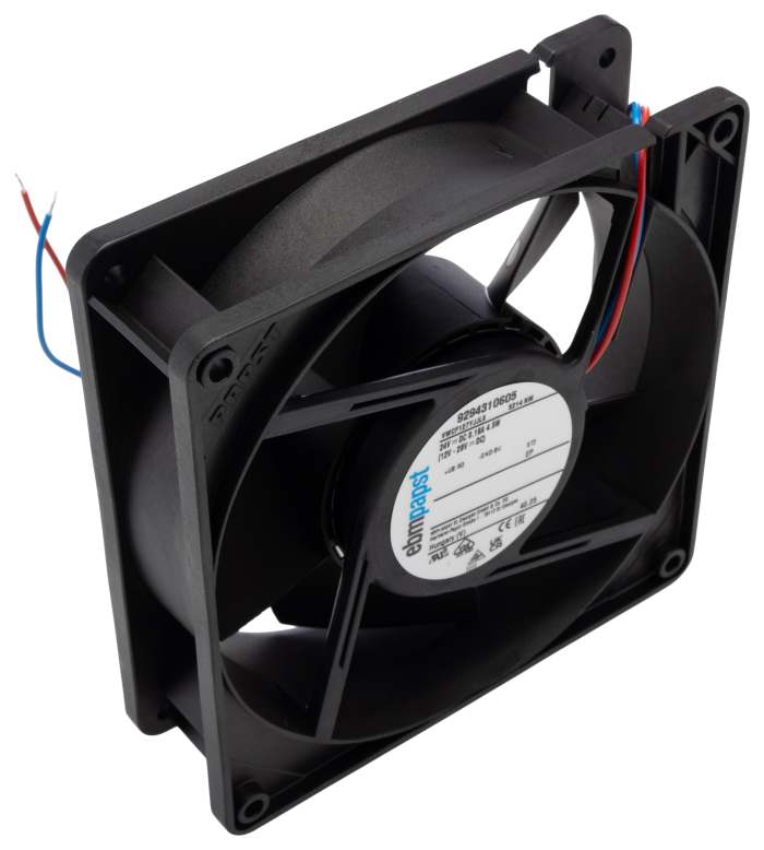 ebm-papst 5200 N Series Axial Fan, 24V dc, 187 m³/h, 4.6 W, 192 mA Max, IP68, IP54 127 mm 127mm 38 mm