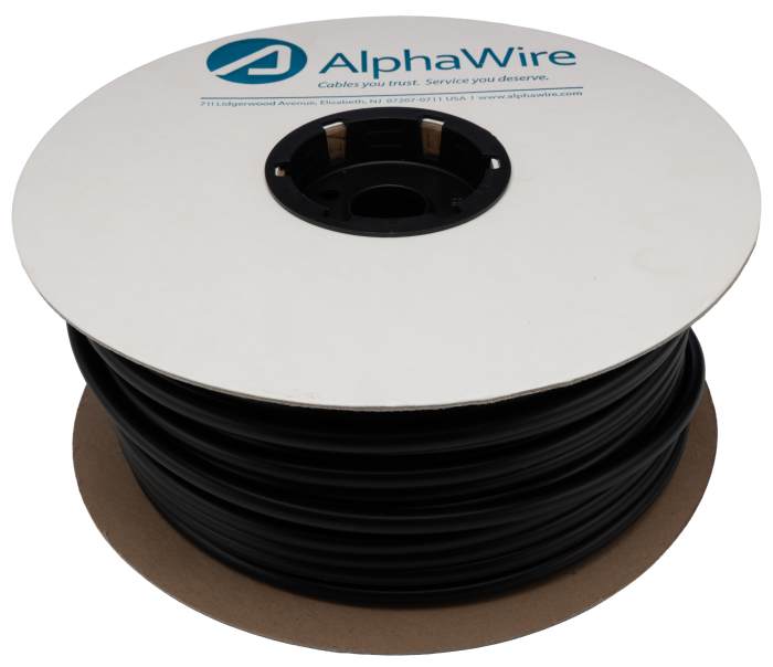 Alpha Wire Polyvinyl Chloride Black Cable Sleeve, 76m Length 7.06 mm Cable Diameter, FIT Wire Management Series