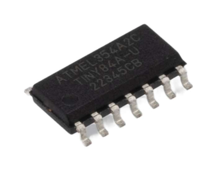 Microchip ATTINY84A-SSU, 8 bit AVR, tinyAVR Microcontroller, 20 MHz, 8kB FLASH, 14-Pin SOIC