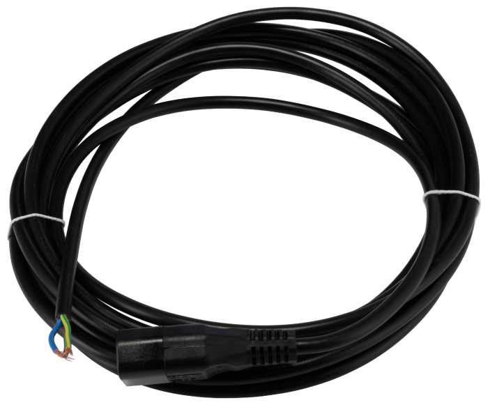 Napájecí kabel 5 m, Černá, A: Neuzavřený, B: Rovný, samec Polyvinylchlorid, 250V RS PRO