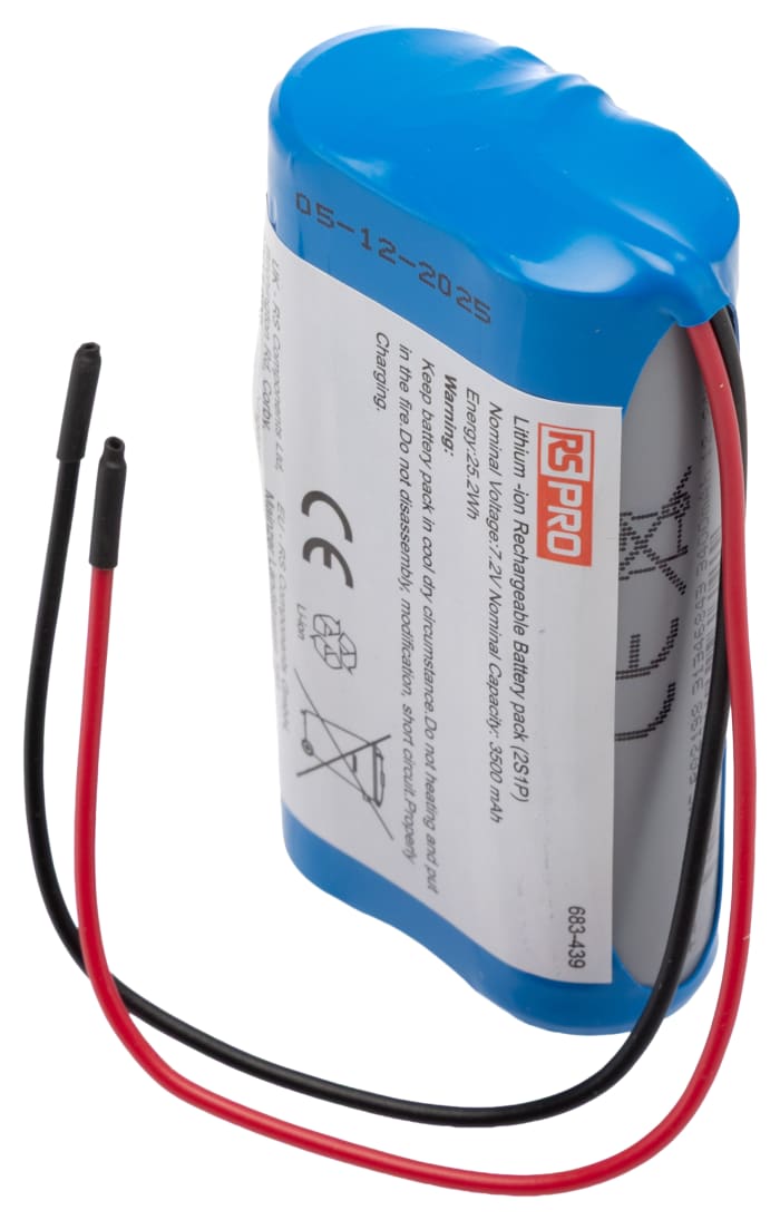 RS PRO | RS PRO 7.2 V Lithium-ion Rechargeable Battery, 3.5 Ah | 683 ...