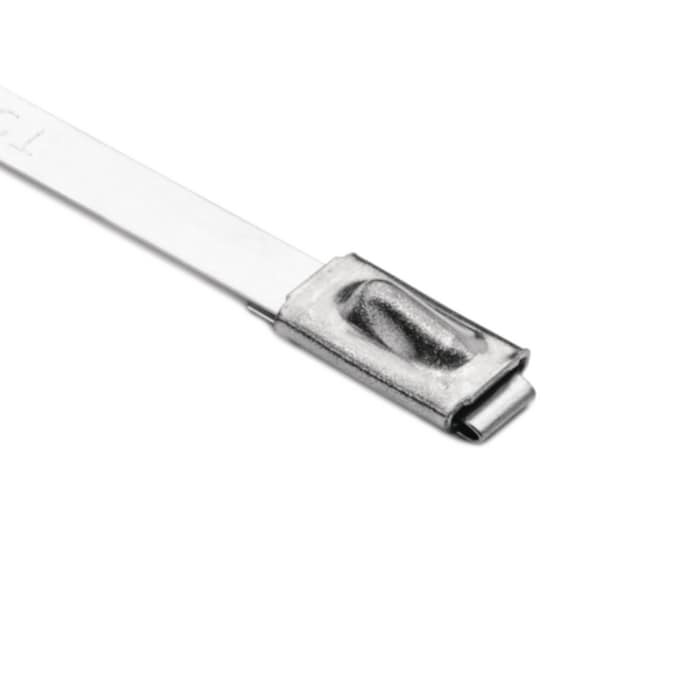 HellermannTyton Cable Tie, Non-Releasable, 838 mm x 7.9mm, Metallic 304 Stainless Steel