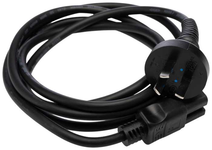 RS PRO IEC C15, Straight to Straight Power Cable, 2.5 m Black Rubber