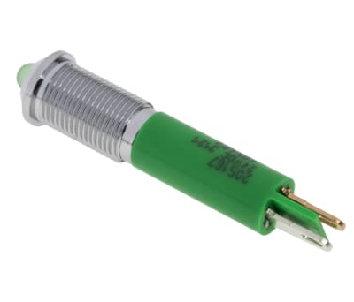 Product image for RS PRO Green Indicator, 24V dc, 6mm Mounting Hole Size, Solder Tab Termination