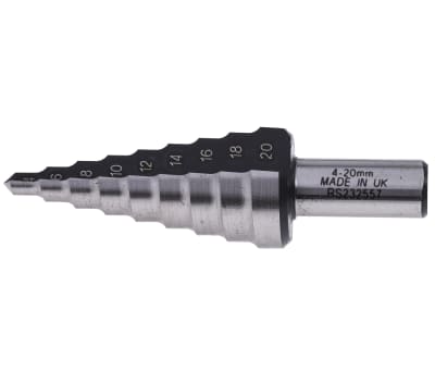 Product image for RS PRO HSS Step Drill Bit 4mm x 20mm