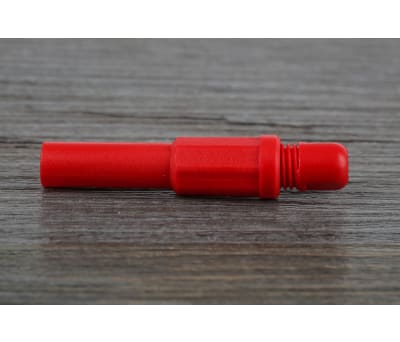 Product image for RED SHROUDED UNSTACKABLE PLUG,4MM