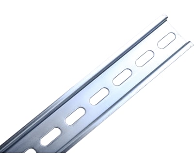 Product image for RS PRO, Slotted Din Rail, 500mm x 35mm x 7.5mm