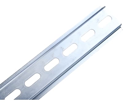 Product image for RS PRO, Slotted Din Rail, 500mm x 35mm x 7.5mm