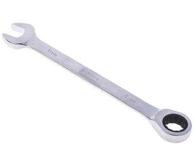 Product image for RS PRO Chrome Combination Ratchet Spanner, 17 mm
