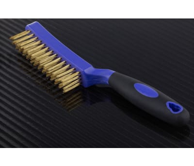 Product image for RS PRO Blue 25mm Brass Wire Brush, For Engineering, General Cleaning, Rust Remover