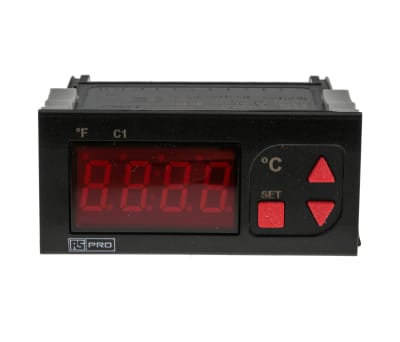 Product image for RS PRO Panel Mount On/Off Temperature Controller, 77 x 35mm 1 Input, 1 Output Relay, 230 V ac Supply Voltage