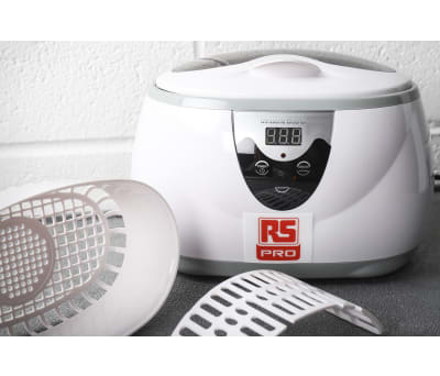 Product image for RS PRO Ultrasonic Cleaner, 600ml with Lid