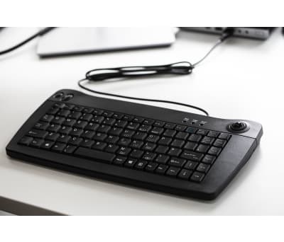 Product image for RS PRO MINI USB TRACKBALL KEYBOARD BLACK