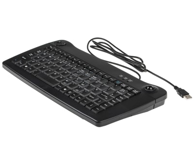 Product image for RS PRO MINI USB TRACKBALL KEYBOARD BLACK