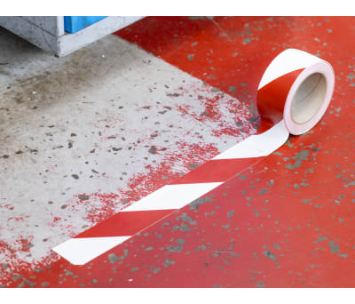 Product image for FLOOR MARKING TAPE RED & WHITE 50MMX33M