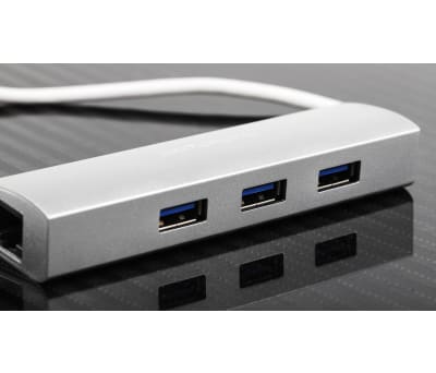 Product image for 3 PORT PORTABLE USB 3.0 HUB PLUS GIGABIT