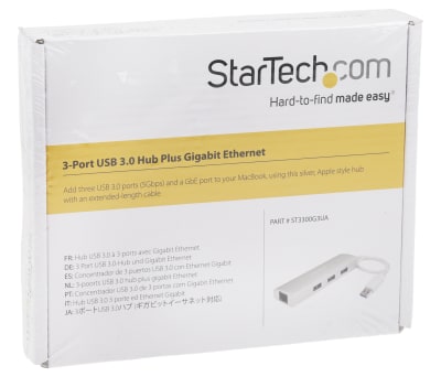 Product image for 3 PORT PORTABLE USB 3.0 HUB PLUS GIGABIT