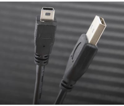 Product image for RS PRO Male USB A to Male Mini USB B Cable, USB 2.0, 500mm