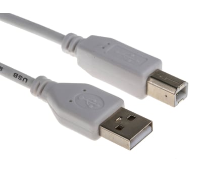 Product image for RS PRO Male USB A to Male USB B Cable, USB 2.0, 2m