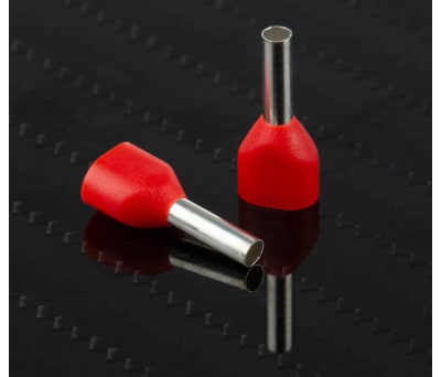 Product image for RED 2 ENTRY BOOTLACE FERRULE,1SQ.MM WIRE