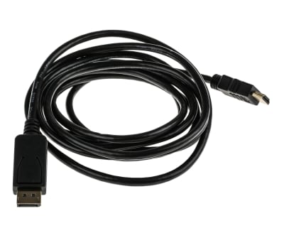 Product image for RS PRO Male DisplayPort to Male HDMI Display Port Cable, 1080p, 3m