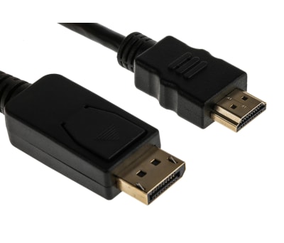 Product image for RS PRO Male DisplayPort to Male HDMI Display Port Cable, 1080p, 3m