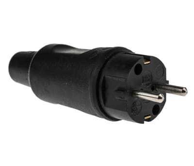 Product image for DIN 49441 PLUG BLACK RUBBER 250V 16A