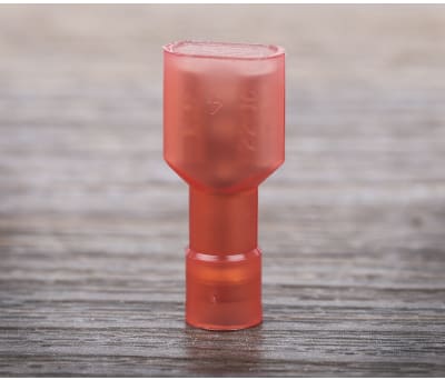 Product image for RS PRO Red Insulated Female Crimp Receptacle, 6.35 x 0.8mm Tab Size, 0.5mm² to 1.5mm²