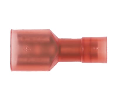 Product image for RS PRO Red Insulated Female Crimp Receptacle, 6.35 x 0.8mm Tab Size, 0.5mm² to 1.5mm²