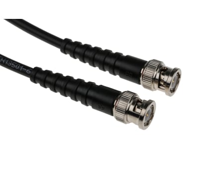 Product image for RS PRO Male BNC to Male BNC Coaxial Cable, RG58, 50 Ω, 5m, Terminated