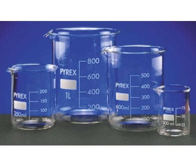 Product image for Low form beaker w/wht graduations,250ml