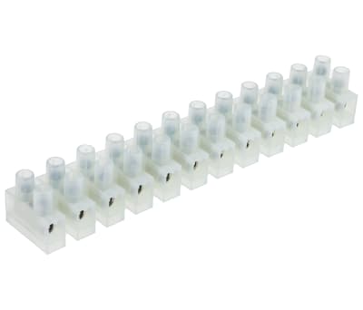 Product image for RS PRO 12-Way Non-Fused Terminal Block, 41A, Screw Down Terminals, 4 mm², Through Hole