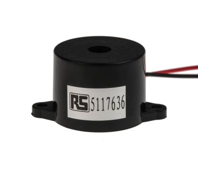 Product image for RS PRO 90dB, Panel Mount Continuous Internal, Piezo Buzzer, 3V dc up to 16V dc