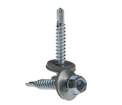 Product image for RS PRO Bright Zinc Plated Steel Self Drilling Screw M5.5 x 38mm Long