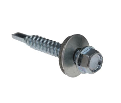 Product image for RS PRO Bright Zinc Plated Steel Self Drilling Screw M5.5 x 38mm Long