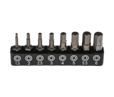 Product image for RS PRO Driver Bit Set 32 Pieces, Hexagon, Phillips, Slotted, Torx