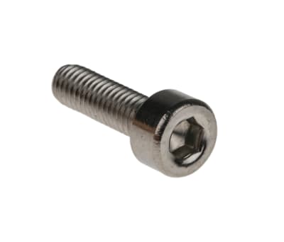 Product image for RS PRO Plain Stainless Steel Hex Socket Cap Screw, DIN 912 M3 x 10mm