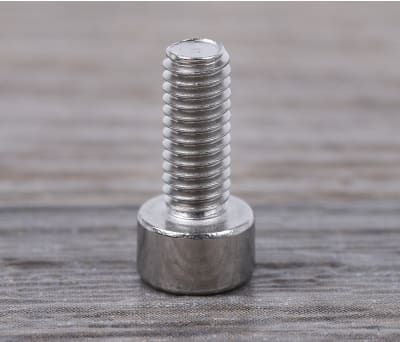 Product image for RS PRO Plain Stainless Steel Hex Socket Cap Screw, DIN 912 M4 x 10mm